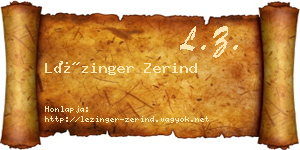 Lézinger Zerind névjegykártya
