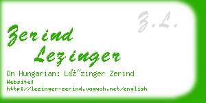 zerind lezinger business card